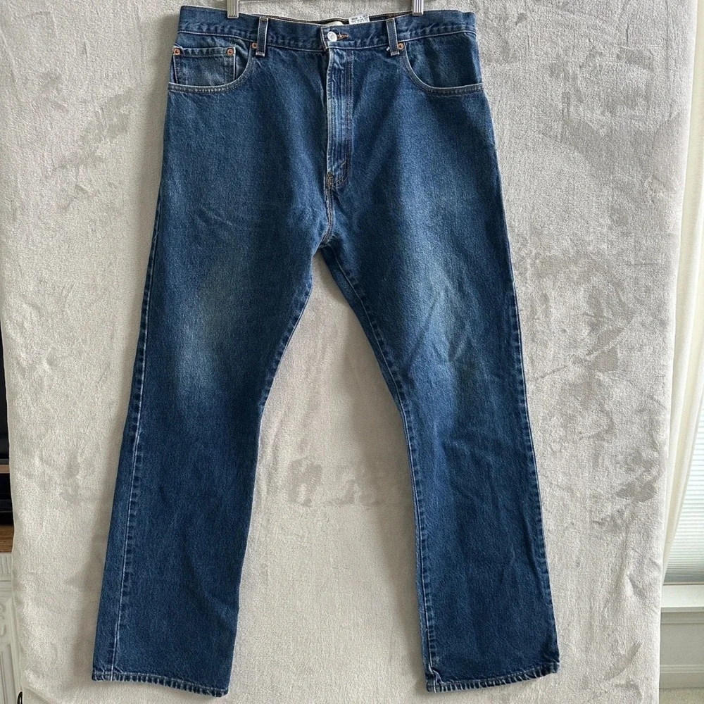 Levis 517 Boot Cut Jeans Mens 38 Blue Denim Medium Wash Cotton 00517-0216